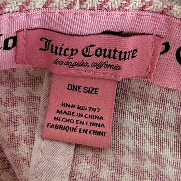 Y2K Juicy Couture Houndstooth Plaid Hat One Size - Picture 7 of 8